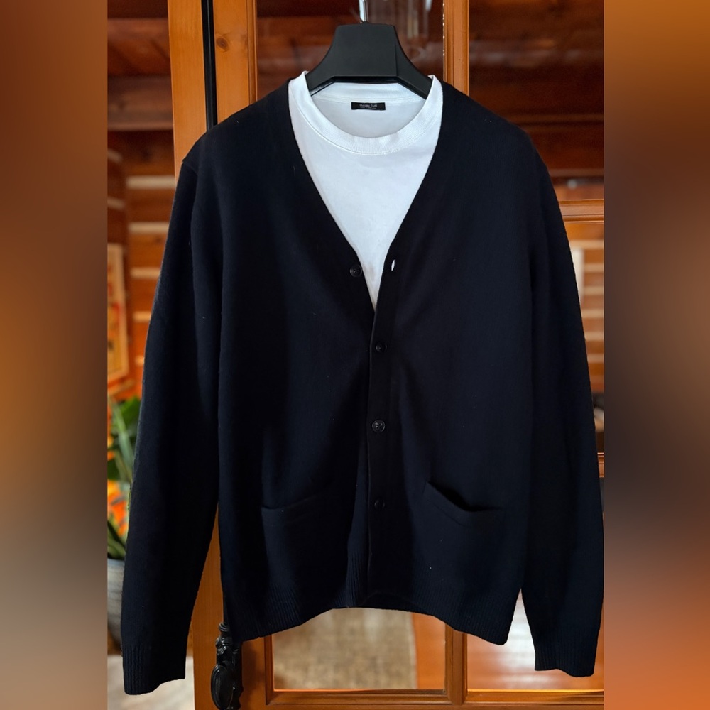 Lambswool Cardigan | Navy men sweater | Size M | Uniqlo